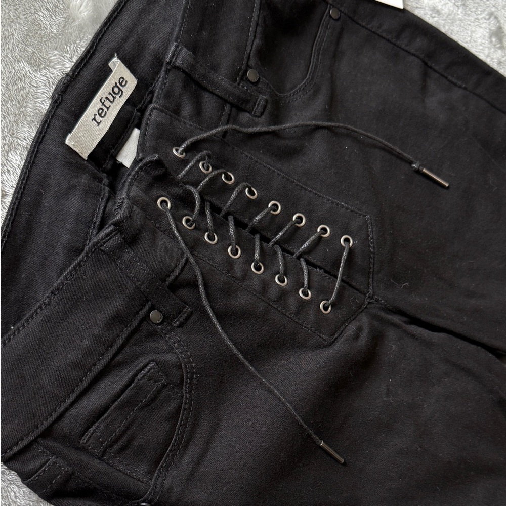 Refuge Black Straight Leg Jeans